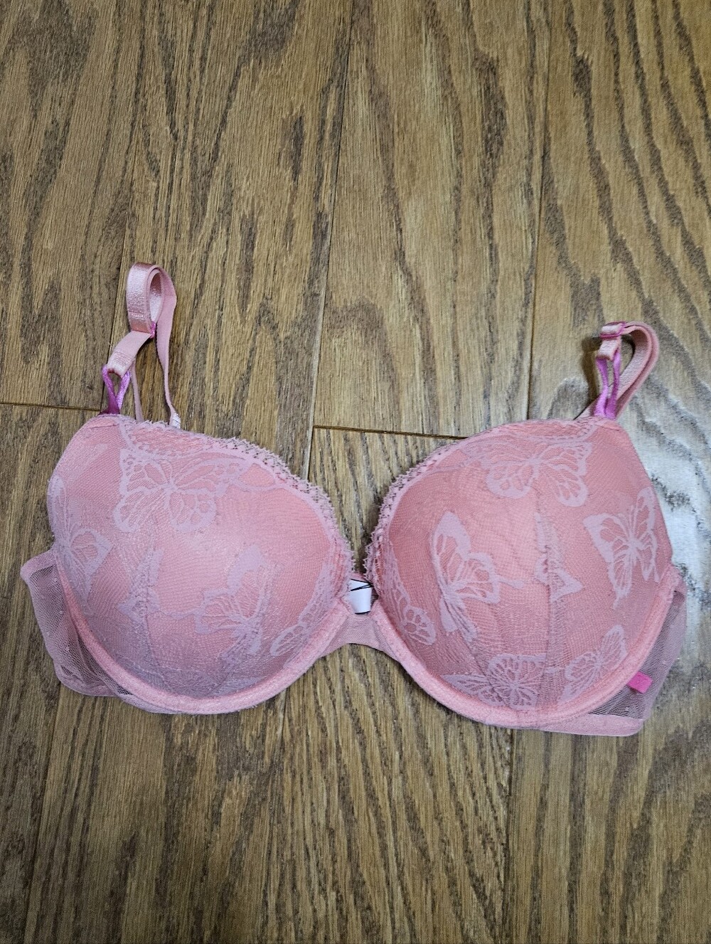 Victoria's Secret Pink Lace Butterfly Push-Up Bra - Size 38C